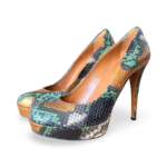 Gucci Multicolor Python Betty Platform Pumps Size 38.5