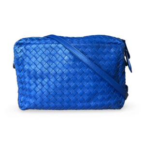 Bottega Veneta Blue Intrecciato Leather Crossbody Bag