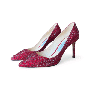 Jimmy Choo Red Crystal Embellished Romy Pumps Size 37.5