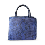 S'UVIMOL Electric Blue Sweet Box Glossy Python Bag
