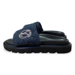 Louis Vuitton Navy Blue Monogram Denim Pool Pillow Velcro Flat Mule (TC0232) Size 38 - Image 2