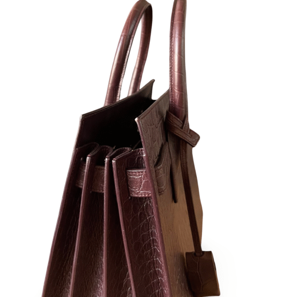 Saint Laurent Classic Sac de Jour Small – Crocodile-Embossed Leather with Lock Compartment - Image 2