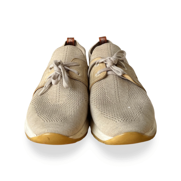 Loro Piana Lady Flexy Walk Sneakers in Beige Suede and Fabric - Image 2
