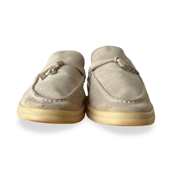 Loro Piana Babouche Charms Walk Mules in Beige Suede – Size 39.5 - Image 2