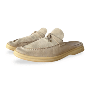 Loro Piana Babouche Charms Walk Mules in Beige Suede – Size 39.5