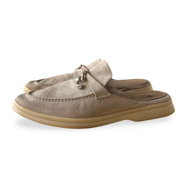 Loro Piana Babouche Charms Walk Mules in Beige Suede – Size 39.5 - Image 3