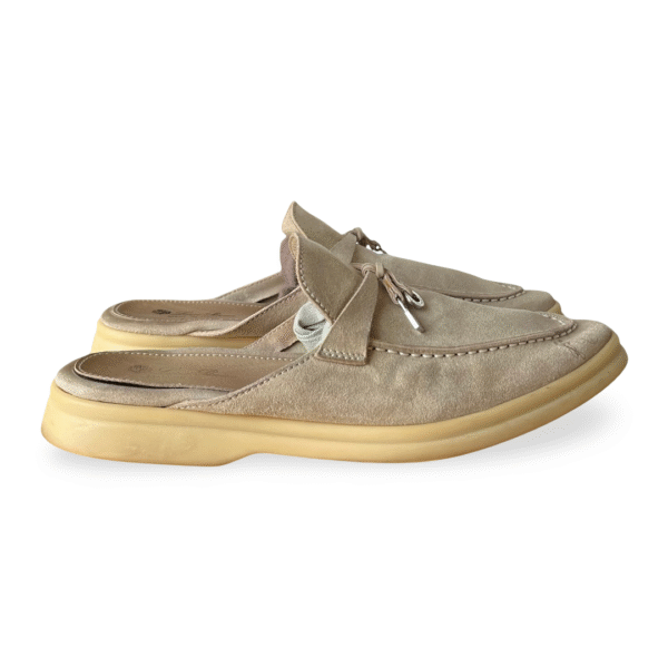 Loro Piana Babouche Charms Walk Mules in Beige Suede – Size 39.5 - Image 4