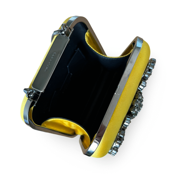 Manolo Blahnik Hangi Yellow Satin Strass Clutch - Image 2