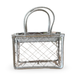 Amina Muaddi Mini Amini Betty Quilted Transparent PVC Crystal Top-Handle Bag - Image 2
