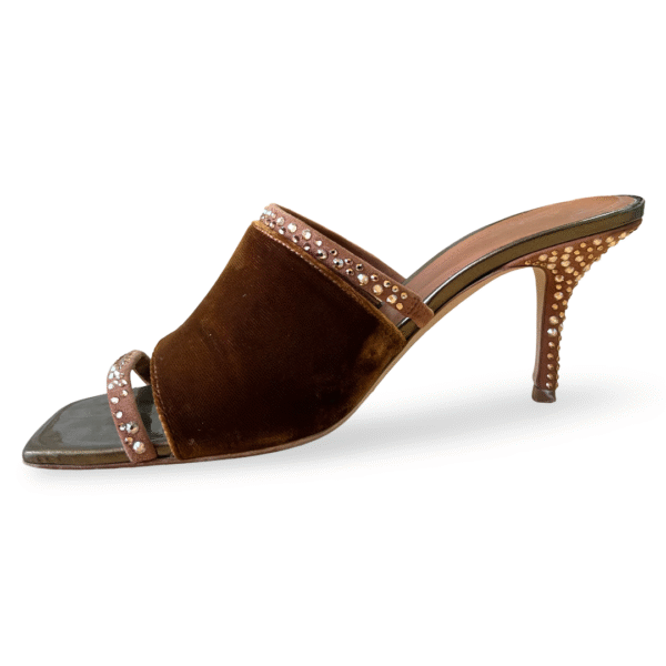 Malone Souliers Laney Crystal Square Toe Mules – Size 38.5 - Image 4