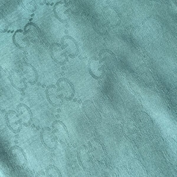 Gucci GG Print Wool Scarf in Turquoise - Image 2