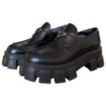Prada Monolith Brushed Leather Loafers – Size 38.5