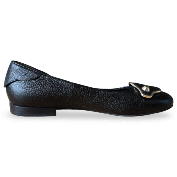 Balenciaga Black Leather Embellished Ballerina Flats – Size 36.5 - Image 5