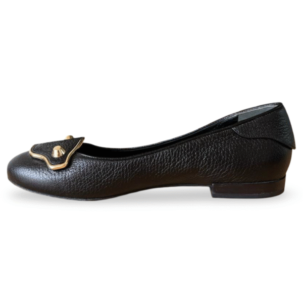 Balenciaga Black Leather Embellished Ballerina Flats – Size 36.5 - Image 4