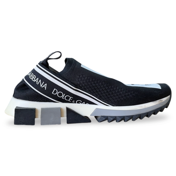 Dolce & Gabbana Sorrento Black/White Knit Fabric Sneakers – Size 38.5 - Image 5