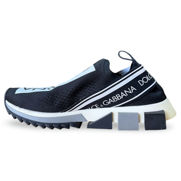 Dolce & Gabbana Sorrento Black/White Knit Fabric Sneakers – Size 38.5 - Image 4
