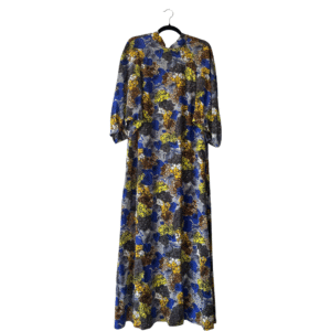 Prada Blue Silk Floral Print Dress with Back Neck Tie – Size IT 40 / M