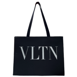 Valentino Garavani VLTN Black Leather Tote Bag