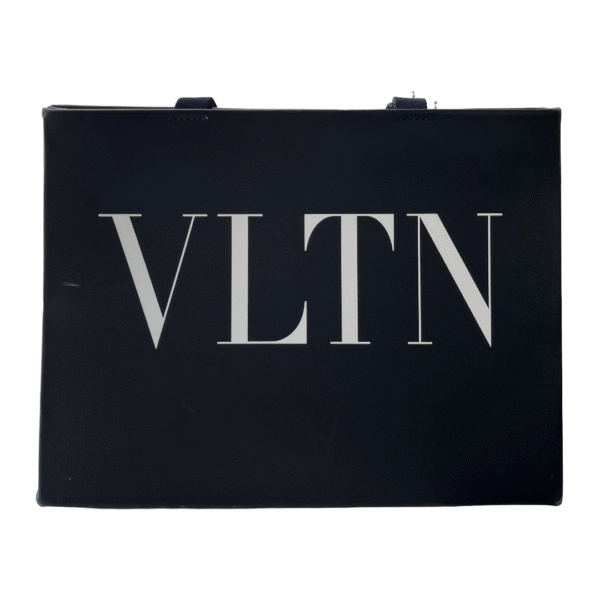 Valentino Garavani VLTN Black Leather Tote Bag - Image 3