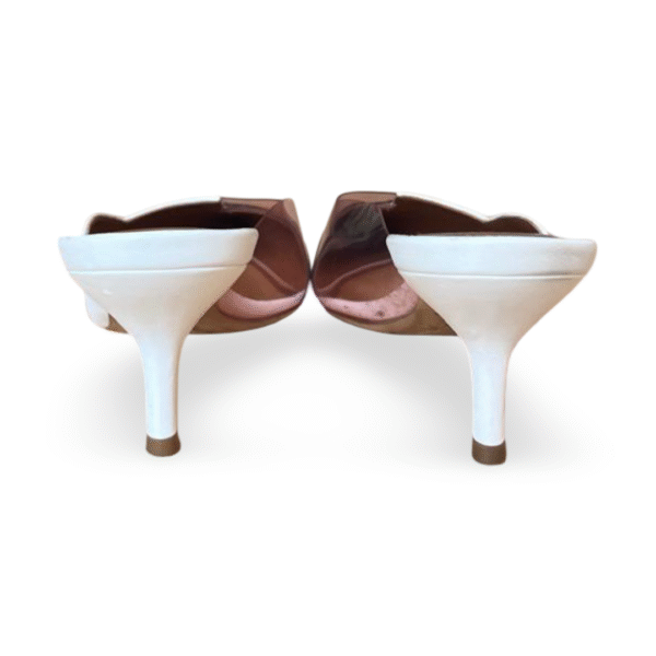 Malone Souliers White & Black with Pink PVC Kitten Heel Mules – Size 38 - Image 6