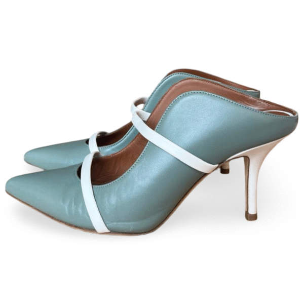 Malone Souliers Grey Maureen 70 Nappa Mules – Size 37.5 - Image 2