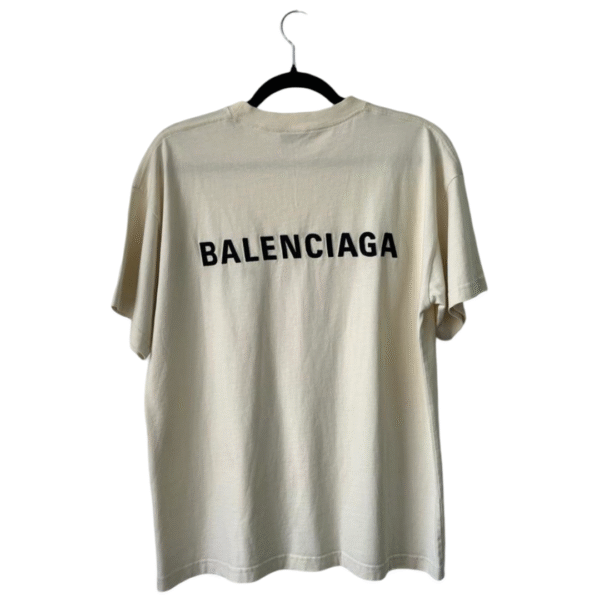 Balenciaga Unisex Cream T-Shirt – Size S - Image 2