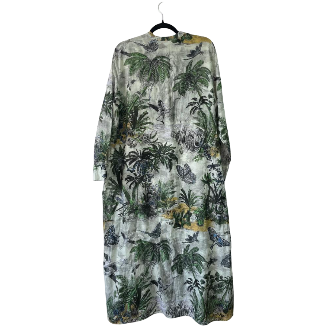 Christian Dior Green Toile de Jouy Palms Cotton Muslin Voile Tunic – Size 44 - Image 2