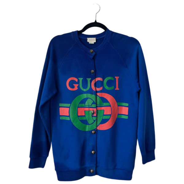 Gucci Kids Blue Cotton Jersey Sweatshirt with Vintage Logo – Size 10