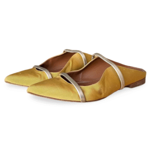 Malone Souliers Yellow Canvas Maureen Pointed Toe Flats – Size 40