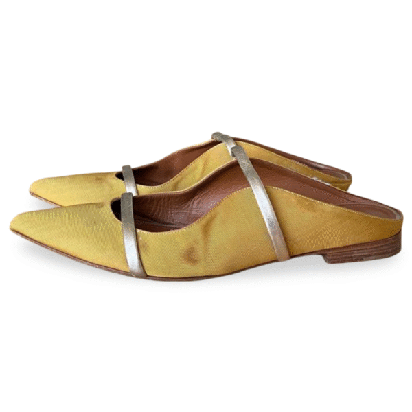 Malone Souliers Yellow Canvas Maureen Pointed Toe Flats – Size 40 - Image 2