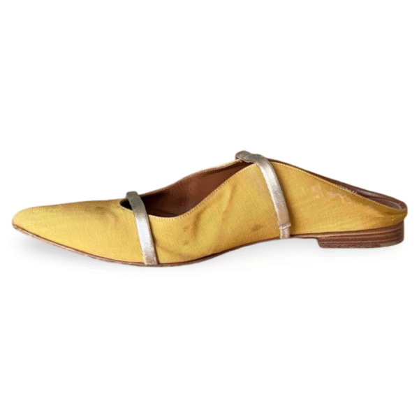 Malone Souliers Yellow Canvas Maureen Pointed Toe Flats – Size 40 - Image 4