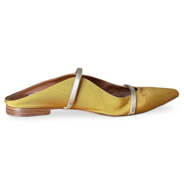 Malone Souliers Yellow Canvas Maureen Pointed Toe Flats – Size 40 - Image 5