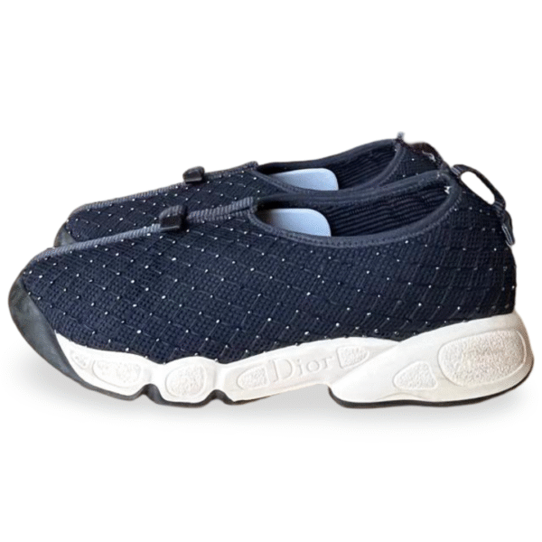 Dior Navy Blue Mesh Embellishment Fusion Sneakers – Size 37 - Image 2