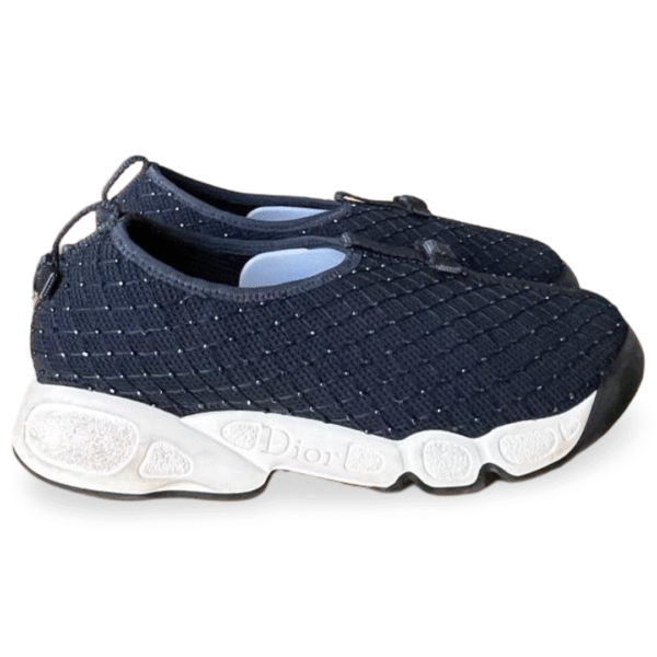 Dior Navy Blue Mesh Embellishment Fusion Sneakers – Size 37 - Image 3