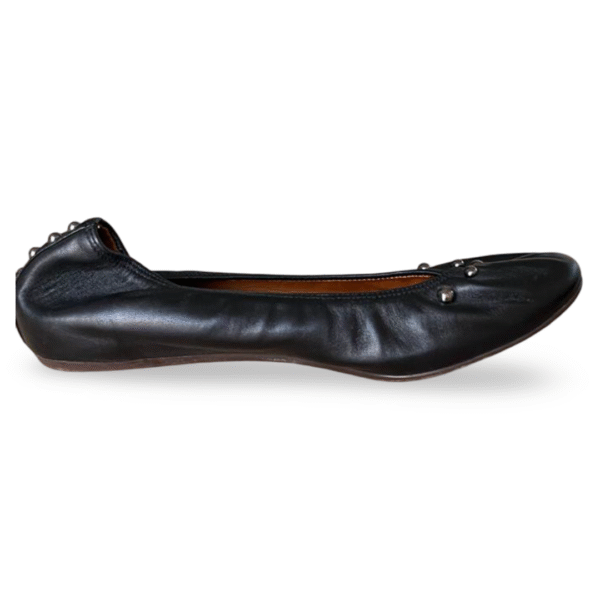 Lanvin Black Leather Ballerina Flats with Pearls – Size 40 - Image 6