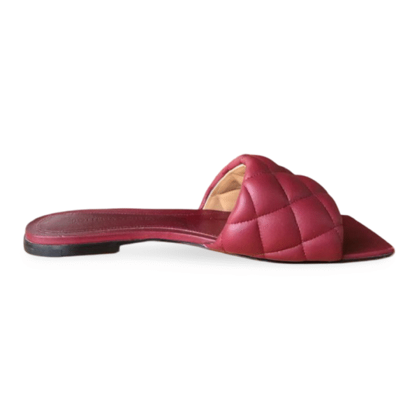 Bottega Veneta Burgundy Leather Lido Flat Slide Sandals – Size 36.5 - Image 5
