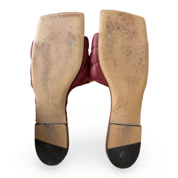 Bottega Veneta Burgundy Leather Lido Flat Slide Sandals – Size 36.5 - Image 7
