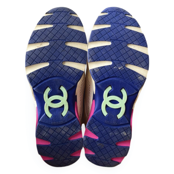 Chanel Interlocking CC Logo Low Top Athletic Sneakers – Size 36.5 - Image 8