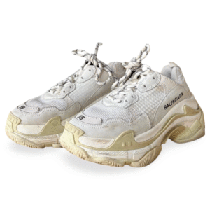 Balenciaga White Triple S Sneakers – Size 35