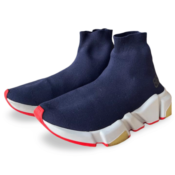 Balenciaga Speed Sneaker – Navy / Grey / Red, Size 38