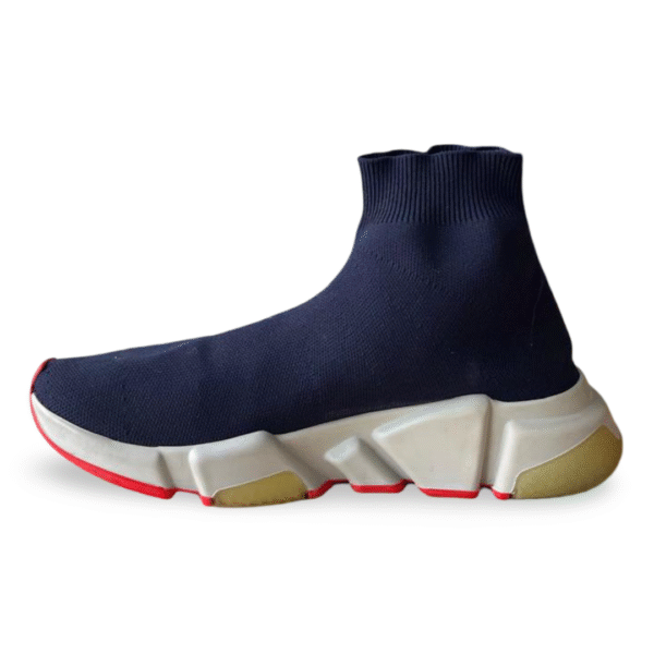 Balenciaga Speed Sneaker – Navy / Grey / Red, Size 38 - Image 4