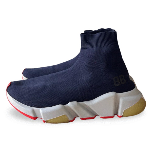 Balenciaga Speed Sneaker – Navy / Grey / Red, Size 38 - Image 2