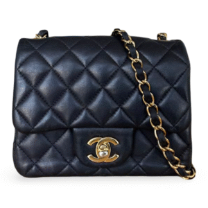 Chanel Mini Square Classic Flap Bag in Dark Blue Calfskin
