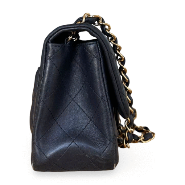 Chanel Mini Square Classic Flap Bag in Dark Blue Calfskin - Image 4