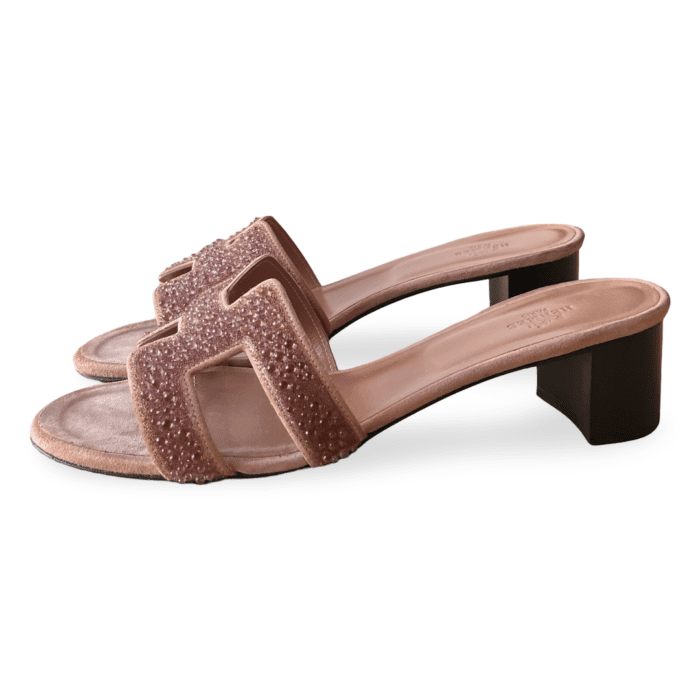 Hermès Oasis Sandals Beige Suede Embellished – Size 41 - Image 2