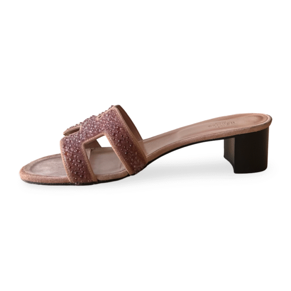 Hermès Oasis Sandals Beige Suede Embellished – Size 41 - Image 4