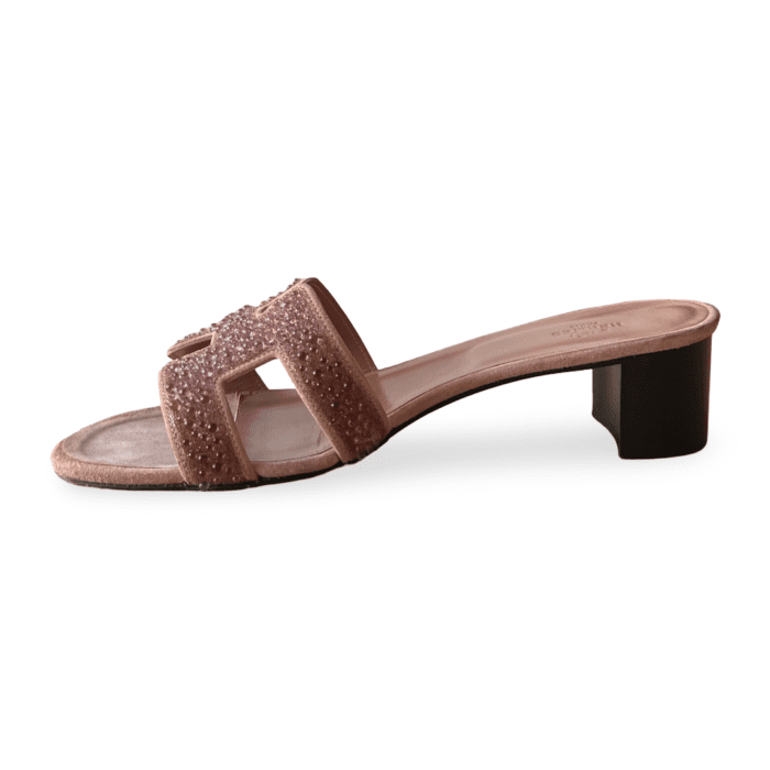 Hermès Oasis Sandals Beige Suede Embellished – Size 41 - Image 4