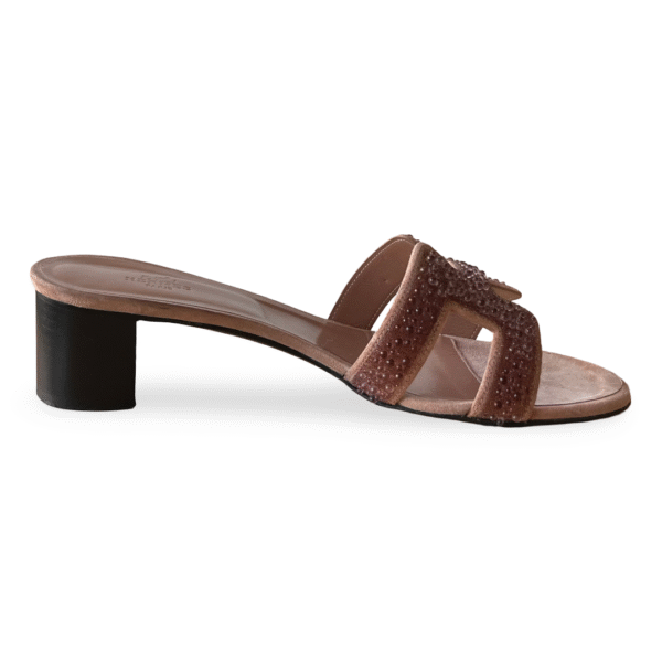 Hermès Oasis Sandals Beige Suede Embellished – Size 41 - Image 5