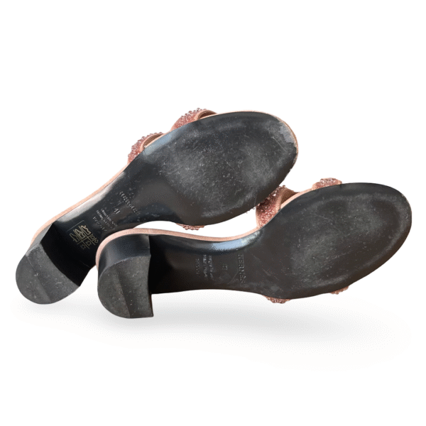 Hermès Oasis Sandals Beige Suede Embellished – Size 41 - Image 6
