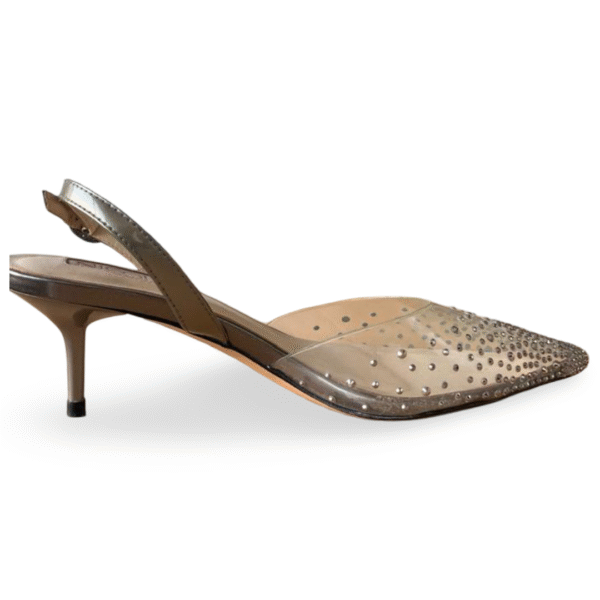 Nicoli Flavie 55 Crystal Slingback Pumps – PVC – Size 38 - Image 5